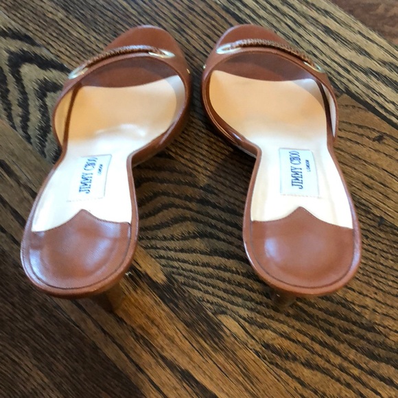 Jimmy Choo tan nappa watersnake slide - Picture 10 of 10